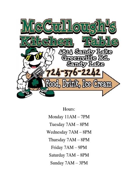 The kitchen table food cookbook. mcculloughs kitchen table- dinner and lunch menu ...