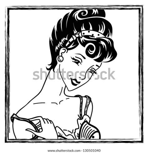 Pinup Sexy Stripping Girl Portrait Stock Vector Royalty Free 130501040 Shutterstock