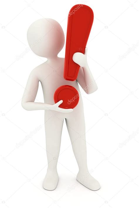 3d Man Holding Exclamation Mark Stock Photo By ©icefront 5778138