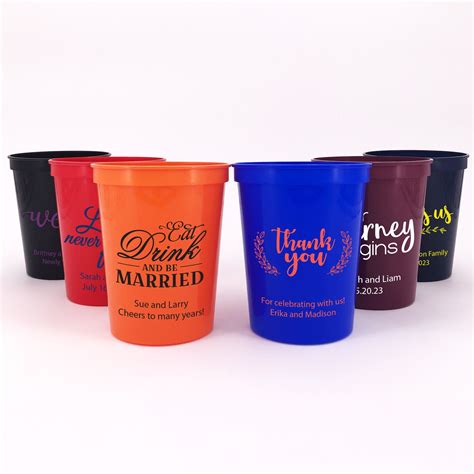 Personalized 16 Oz Wedding Stadium Cups Personalized Party Etsy