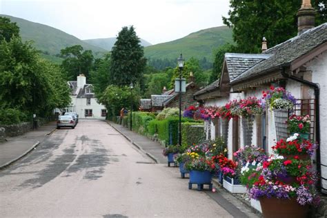 Small Scottish Village With Cottages Running Down To The