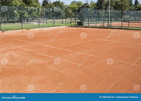 Red Clay Tennis Court Stock Photo Image Of Leisure 298166144
