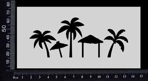 Tropical Scene Stencil 75mm X 150mm Whichcraft Do You Do