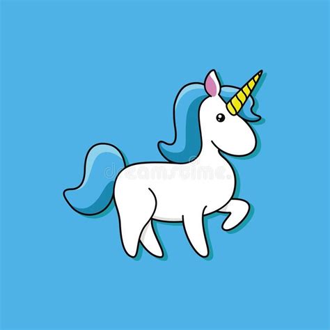 Illustration About Blue Unicorn With Cute Look And Unique Suitable For