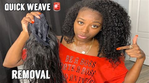 How To Remove A Quick Weave Easiest Method Healthy Hair‼️part Two