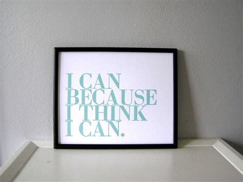 Letterpress Print I Can Because I Think I Can 8x10 Poster Etsy