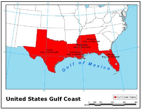 Map Of The United States Gulf Coast Source Map Created By Jessica