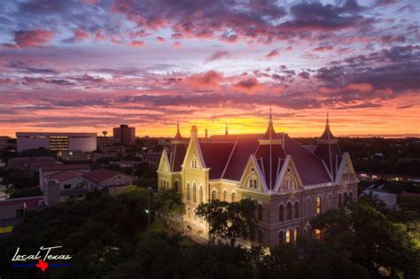 Sunset Glow At Old Main Texas State University Wall Art Etsy Dream