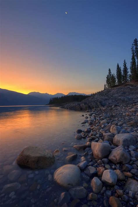 Summer Sunrise On Abraham Lake In The Canadian Rockies Alberta Canada Abraham Lake