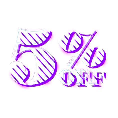 Premium Photo 5 Percent Discount Offers Tag With Purple Stripe Design
