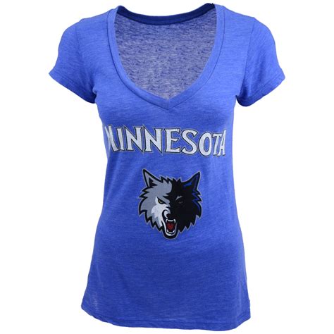 Majestic Womens Short Sleeve Minnesota Timberwolves Vneck Tshirt In