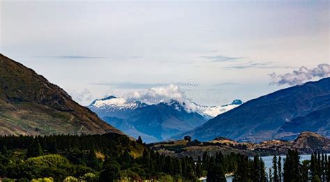 Lake Wanaka With Backdrop Of Snow Capped Range The Southern Alps In
