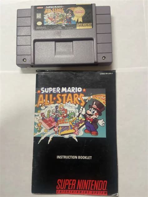Super Mario All Stars Super Nintendo Snes Game Tested With Book