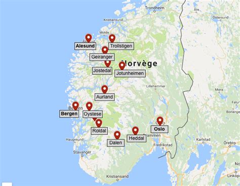 Le sud de la Norvège en 12 jours itinéraire Part 1 Norvège Road