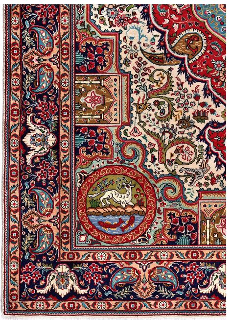 Vintage Persian Rug Originated From Tabriz Victoria Design ~1970