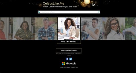 Yeah it really is bing quiz. Find Your Oscar Nominee Look-Alike | Bing Search Blog