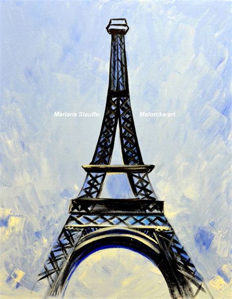 Eiffel Tower Paintings Canvas Art Painting Original By Malorcka 169