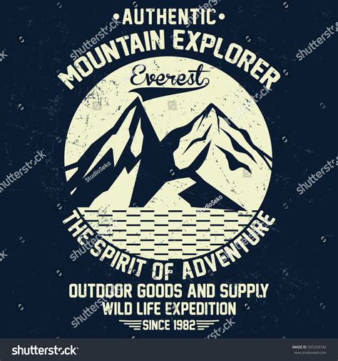 Mountain Explorer Wild Life Expedition Everest Stock Vector Royalty