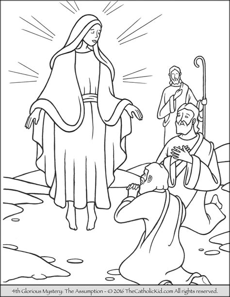 Joyful Mysteries Rosary Coloring Page Coloring Pages