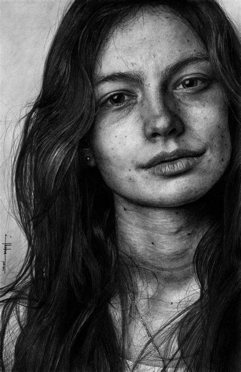 Portrait Of A Woman Graphite 17x11 Art Portrait Black And White