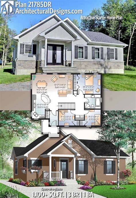 Plan 21785dr Attractive Starter Home Plan Sims House Plans House