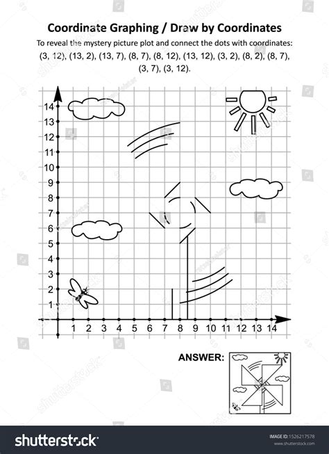 Coordinate Graphing Draw By Coordinates Math Stock Illustration