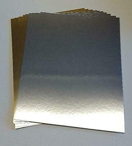 A4 Mirror Gold And Mirror Silver Card Stock Bundle X 10 Sheets 240gsm