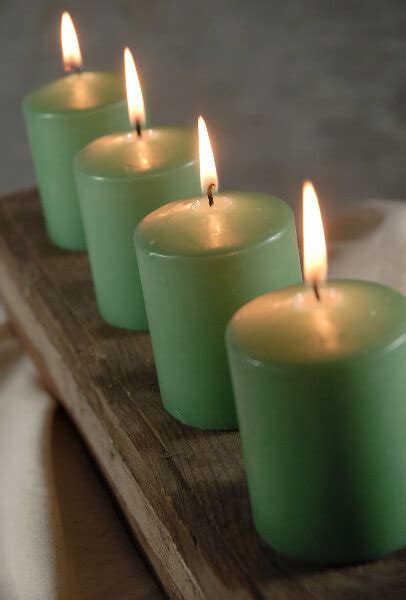 Pillar Candles 3 Inch Sage Green 4 Candles