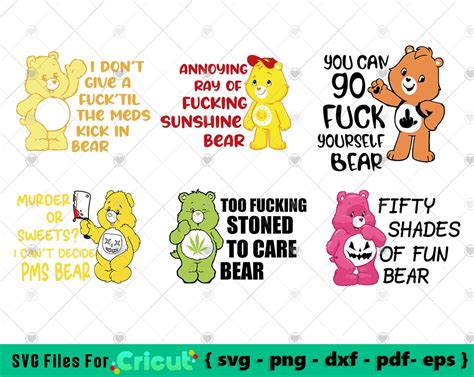Evil Care Bears Svg Funny Quotes Svg Sarcastic Svg Files Etsy