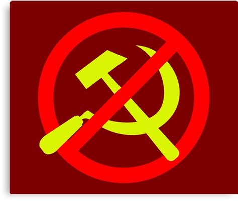Anti Communist Logo Coloured Canvas Print By