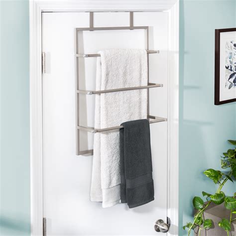 Honey Can Do 3 Tier Over The Door Steel Bathroom Towel Rack Grey