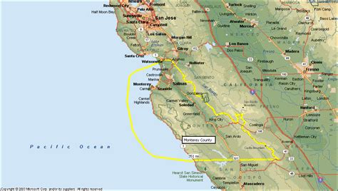 Map Of Monterey Travelsmapscom