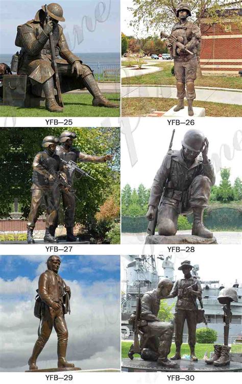 Life Size Bronze Kneeling Soldier Statue Monument Manufacturer