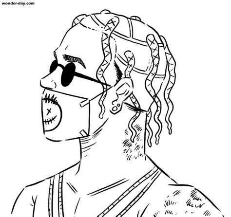Dibujos para colorear Travis Scott. Imprima gratuitamente