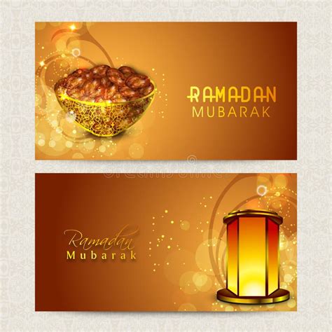 Website Header Or Banner For Ramadan Kareem Celebration Stock