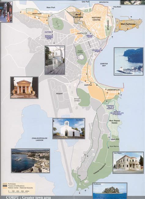 A Map Of Corfu Town Surroundings