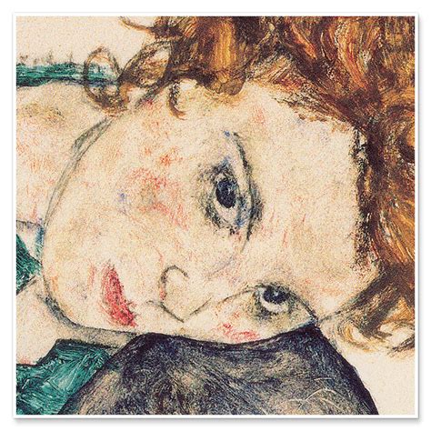 Seated Woman With Bent Knee Detail Print By Egon Schiele Posterlounge