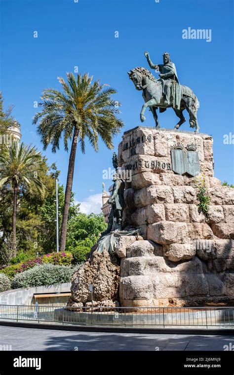 Equestrian Statue Of Jaime I Espanya Square Palma Mallorca Balearic