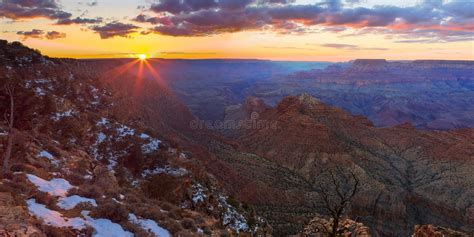 Majestic Vista Of The Grand Canyon At Dusk Stock Image Image Of