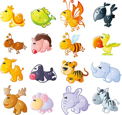 Bezierinfoベジェインフォ 可愛い動物のクリップアート Cute Cartoon Animals Vector イラスト素材