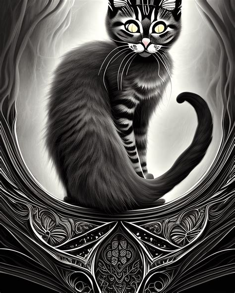 Elokitty Cat Fine Art Graphic · Creative Fabrica