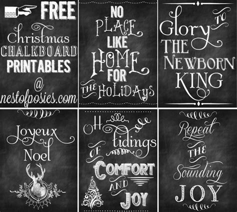 Free Christmas Chalkboard Printables At Nest Of Posies Christmas Time