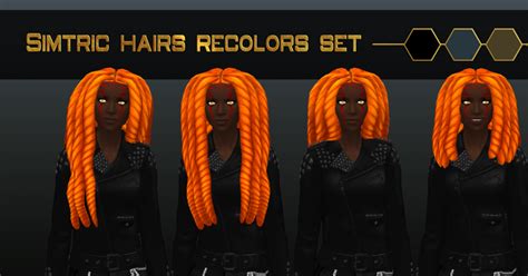 The Black Simmer Simtric Hair Recolors By Voidfeathers