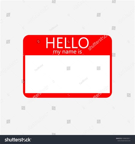 Hello My Name Is Tag Or Label Royalty Free Stock Vector 1038659011