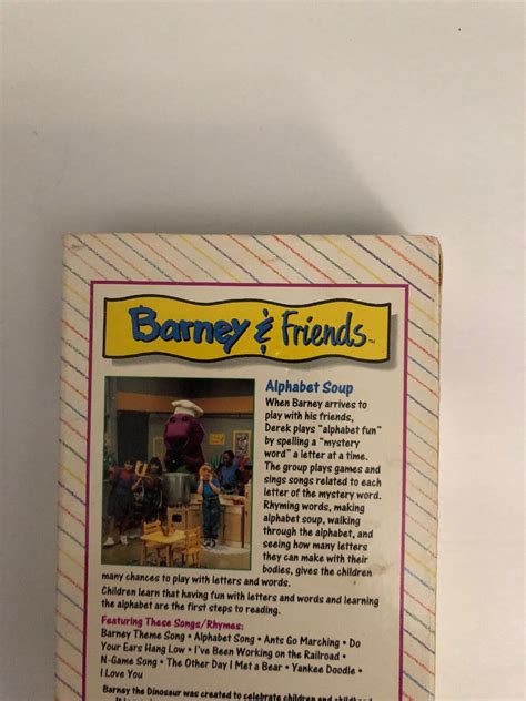 Barney And Friends Alphabet Soup Vhs 1992 Rare Time Life Video Tape Ships