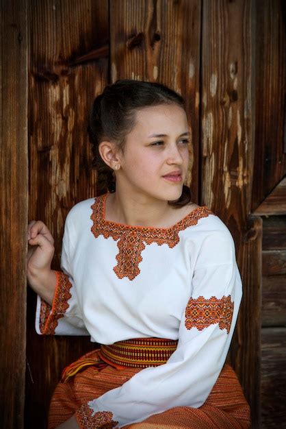 premium photo ukrainian national clothes a beautiful girl in an embroidered dress