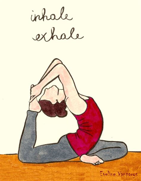 Inhale Exhale Yoga Pose Illustration By Eveline Vanparys