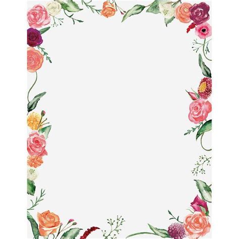 Colorful Floral Border Paper 85 X 11 Paper Source In 2021 Floral