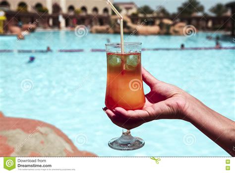 A Delicious Alcoholic Cocktail Sex On The Beach In A Female Hand On The