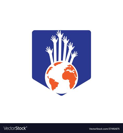 World Hands Logo Design Template Royalty Free Vector Image